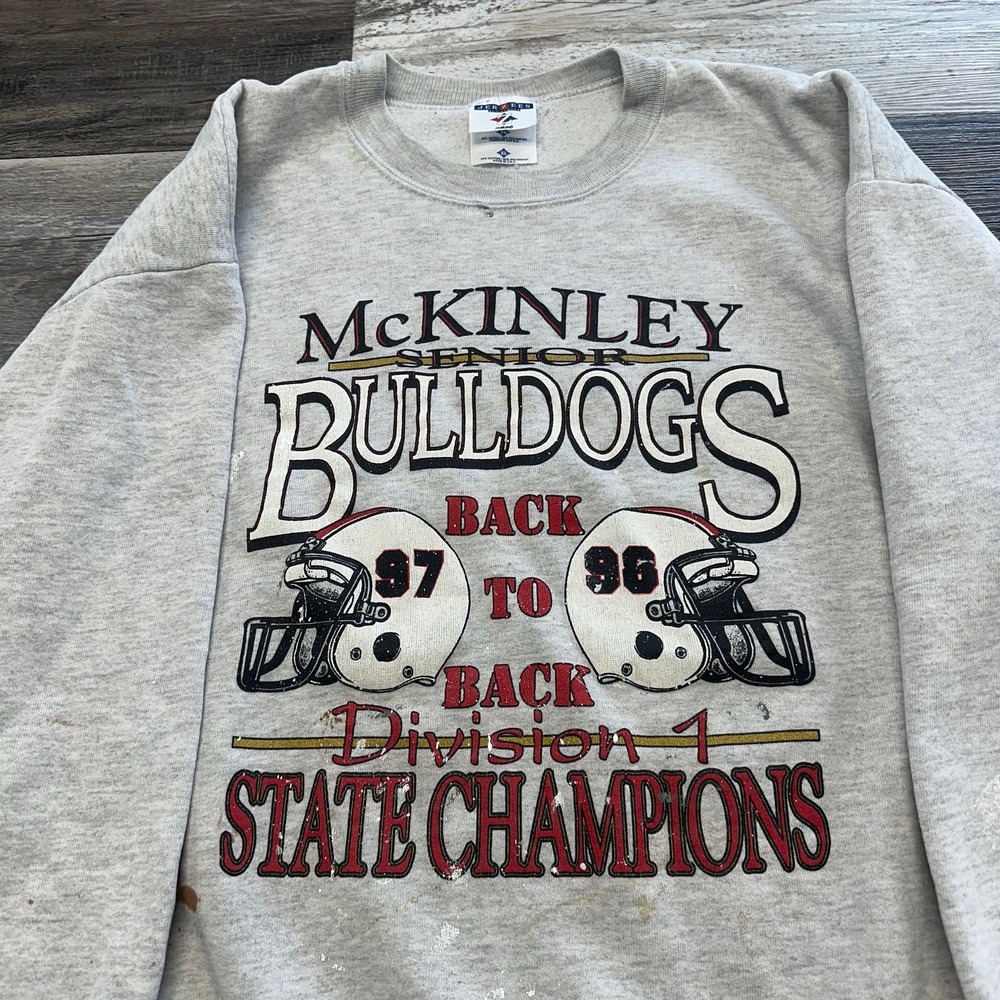 Vintage 90's Mckinley Bulldogs Ohio Division‎ 1 L Mens Massillon Sweatshirt